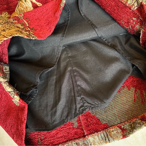 Rare Red Tapestry Shepherdess Scenic Dress - Medieval Renaissance Style - Picture 7 of 11